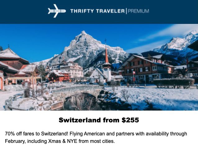Switzerland flight deals