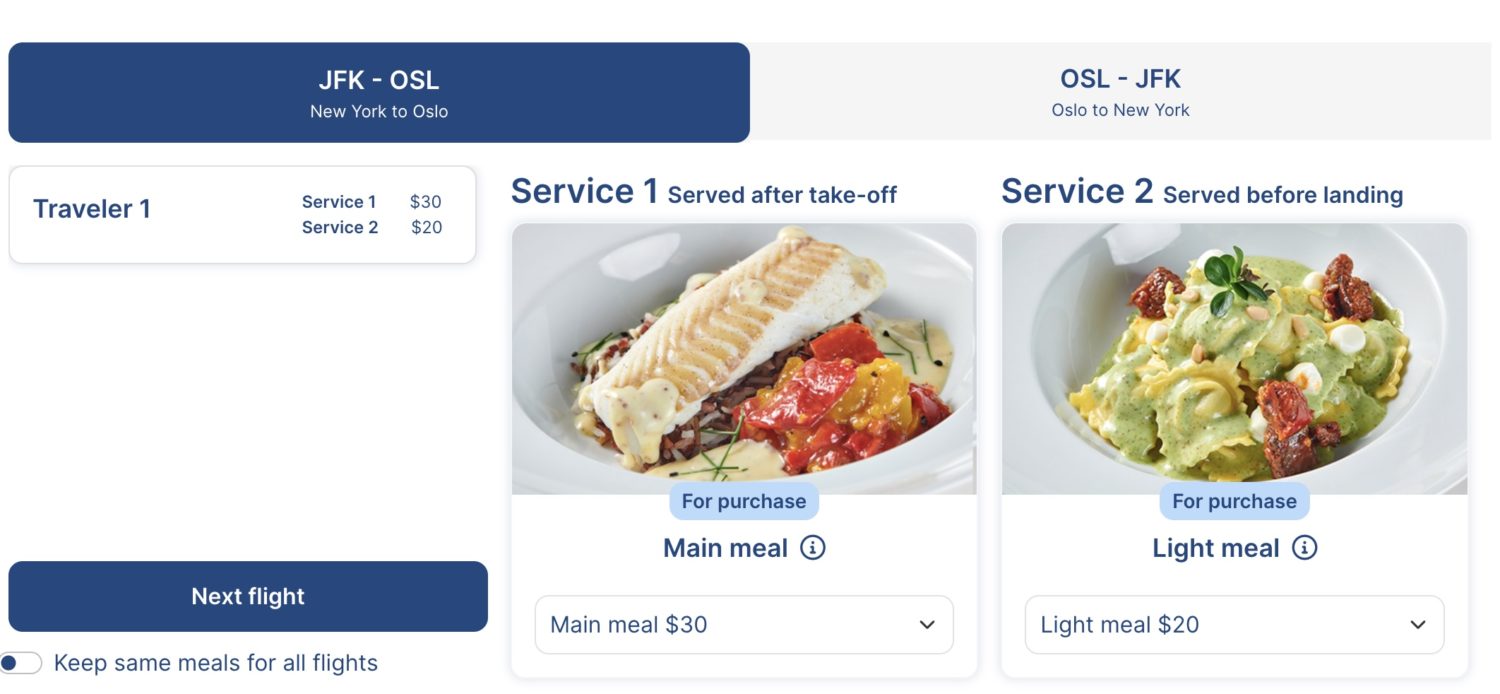 Norse Atlantic meals