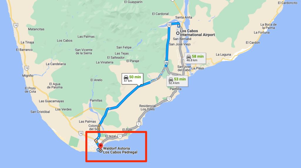 a map of a hotel in los cabos in. mexico