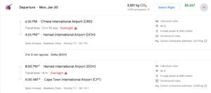 Chicago to Cape Town, South Africa one way