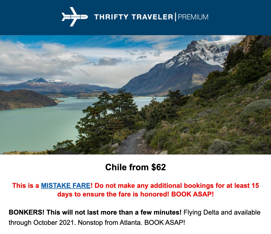 mistake fare to chile