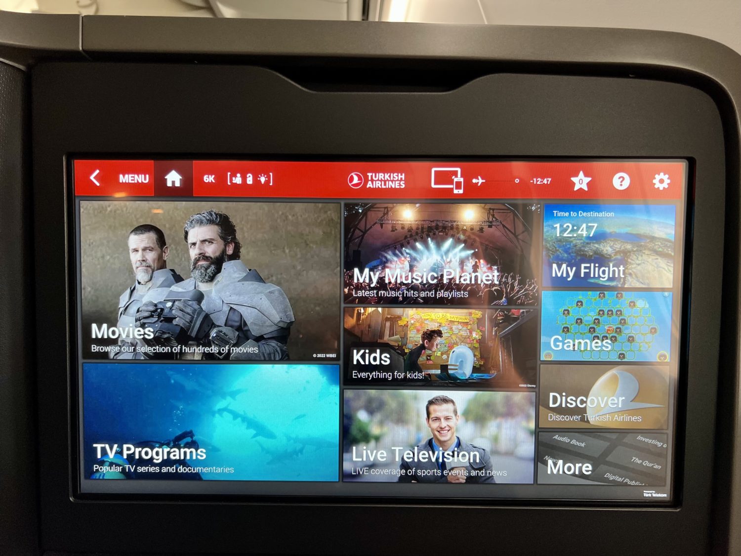 turkish airlines business class monitor