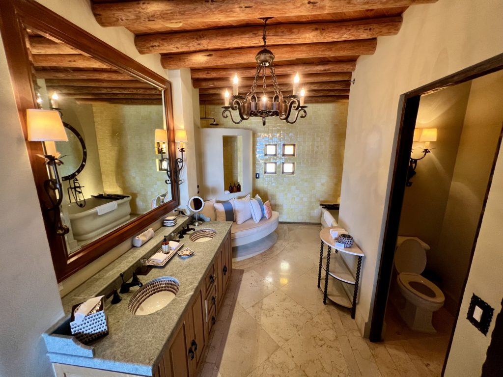 a bathroom inside a hotel room