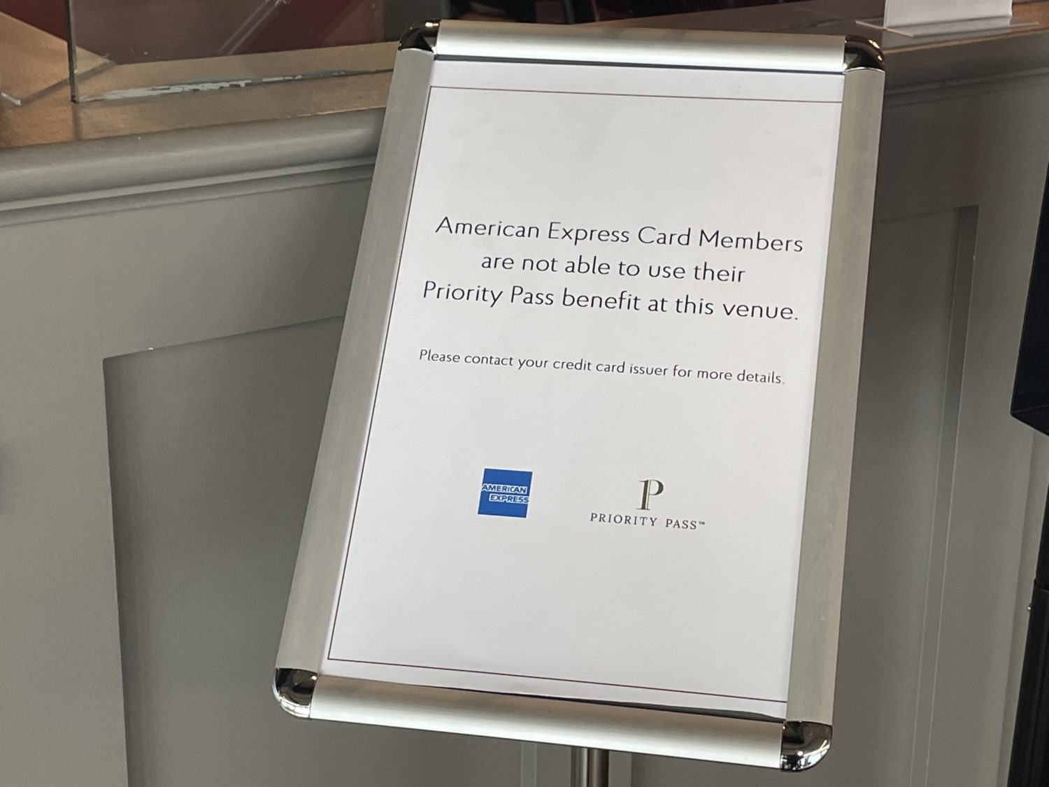 Priority Pass American Express notice