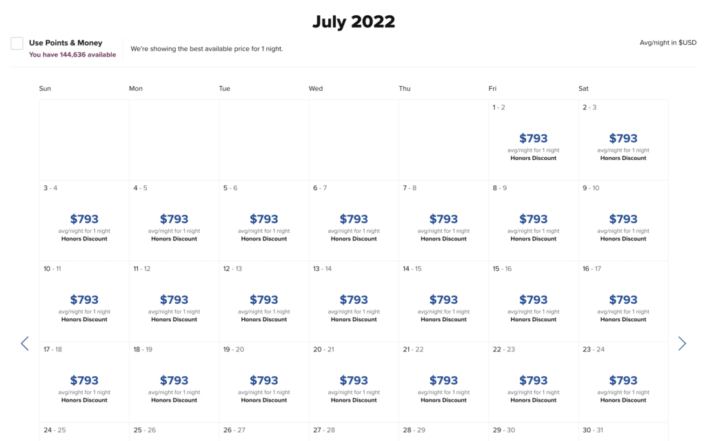 Hilton Maldives Amingiri cash rates