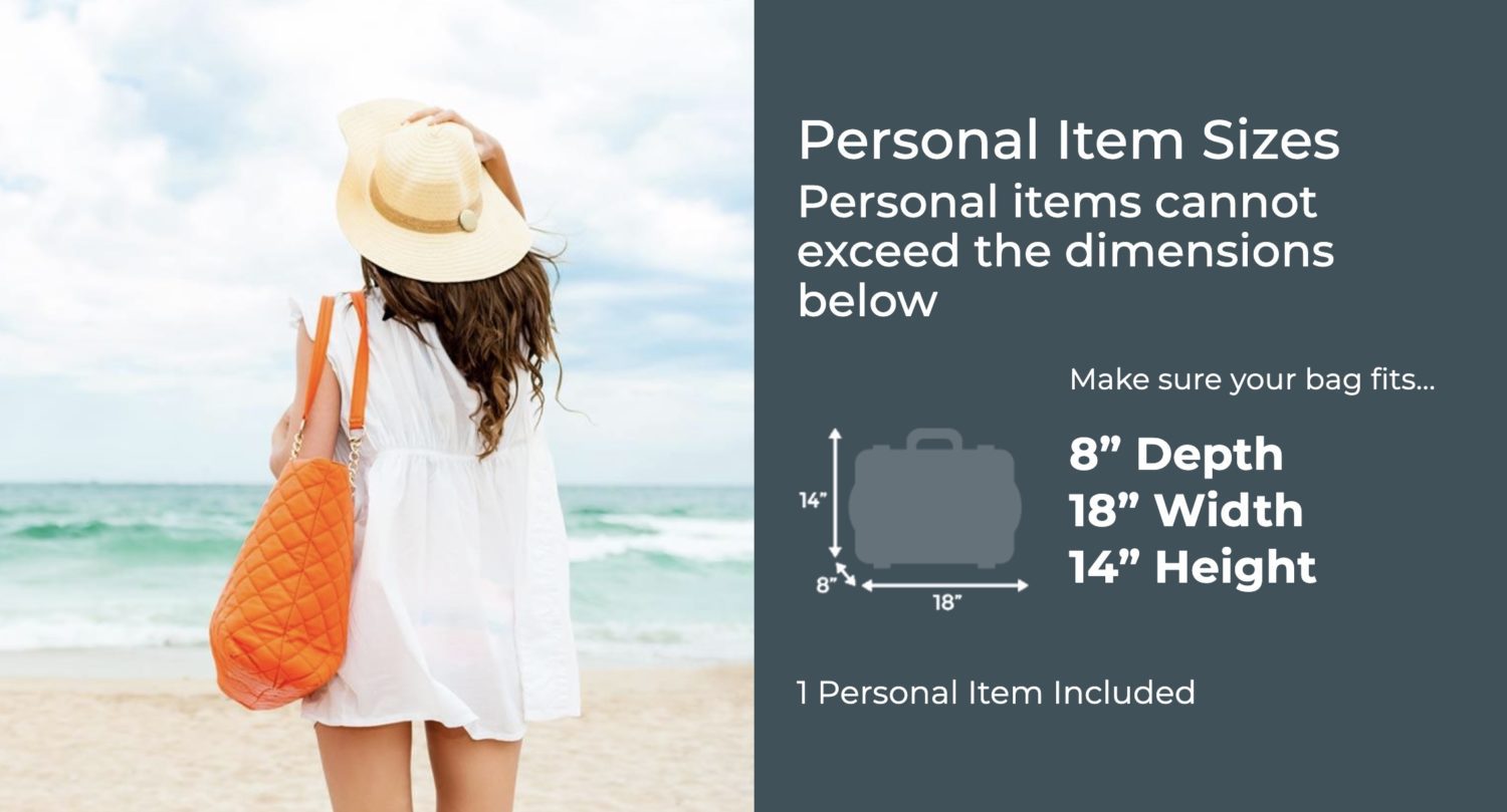 personal item sizes on frontier airliens
