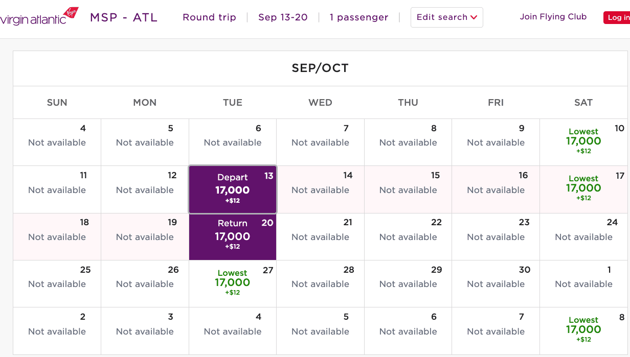 virgin atlantic search