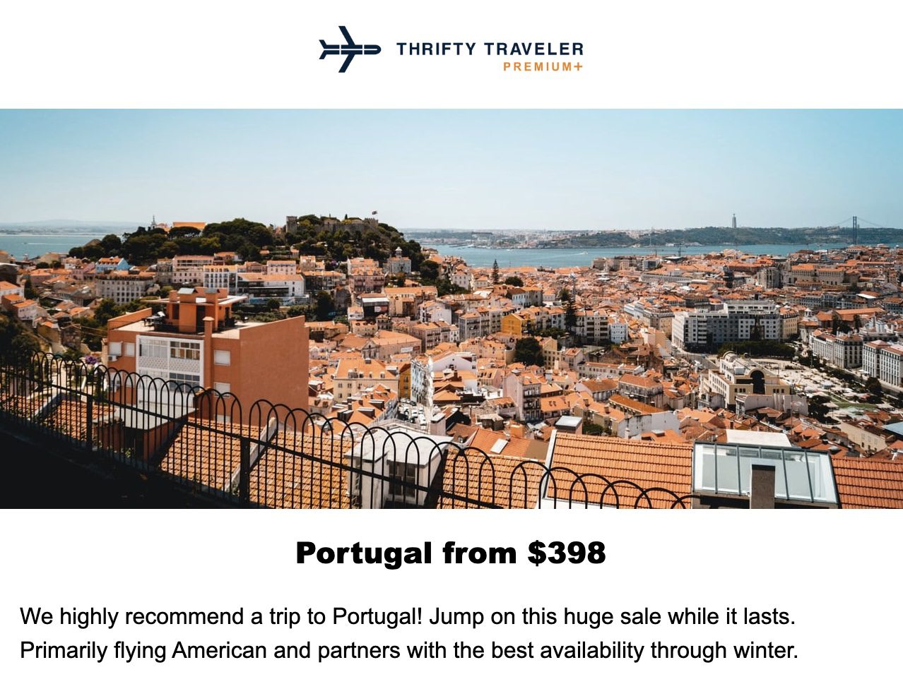 Cheap flights to Portugal