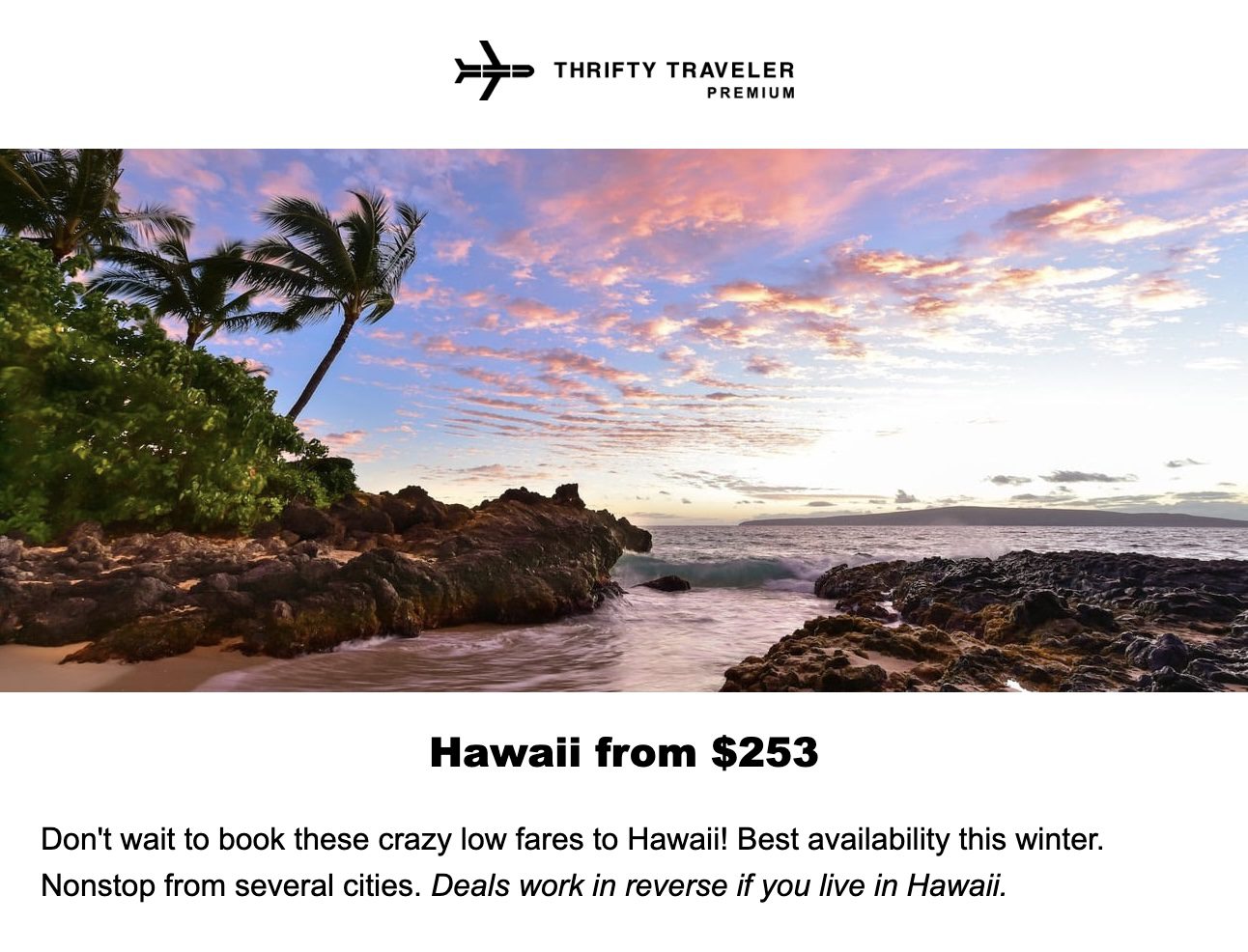 Cheap flights to Hawaii