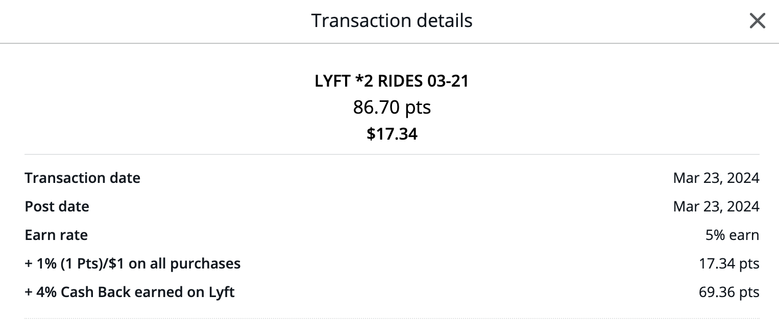Lyft Transaction