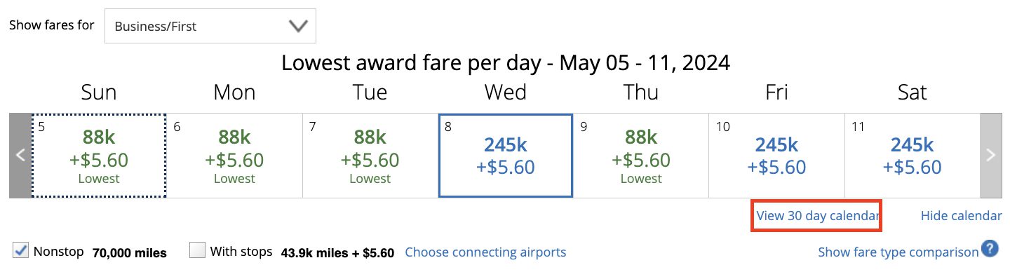 Award search United week view