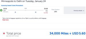 minneapolis to New Delhi using Turkish miles