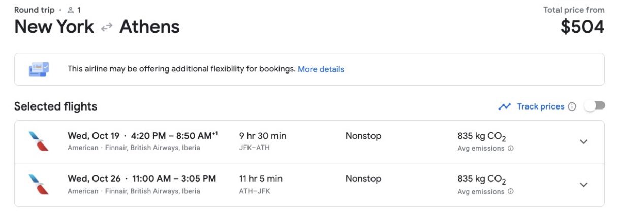 Cheap flights to Greece