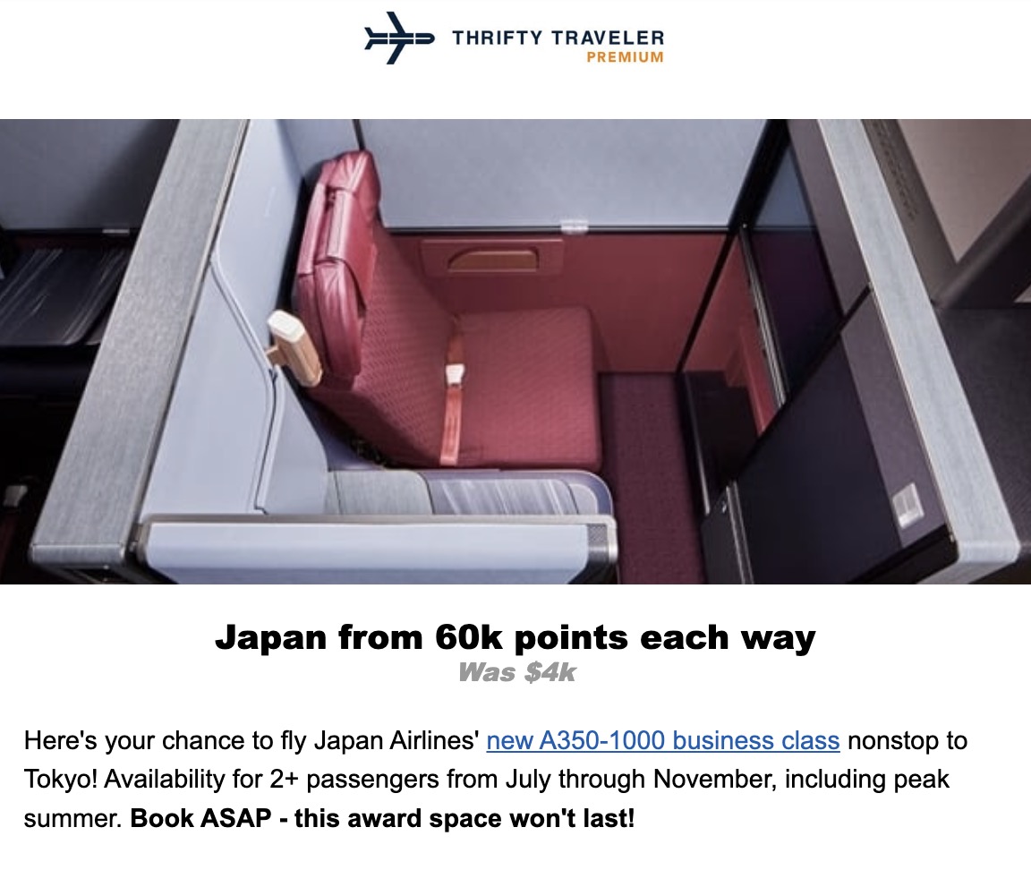 JFK to Tokyo JAL Business