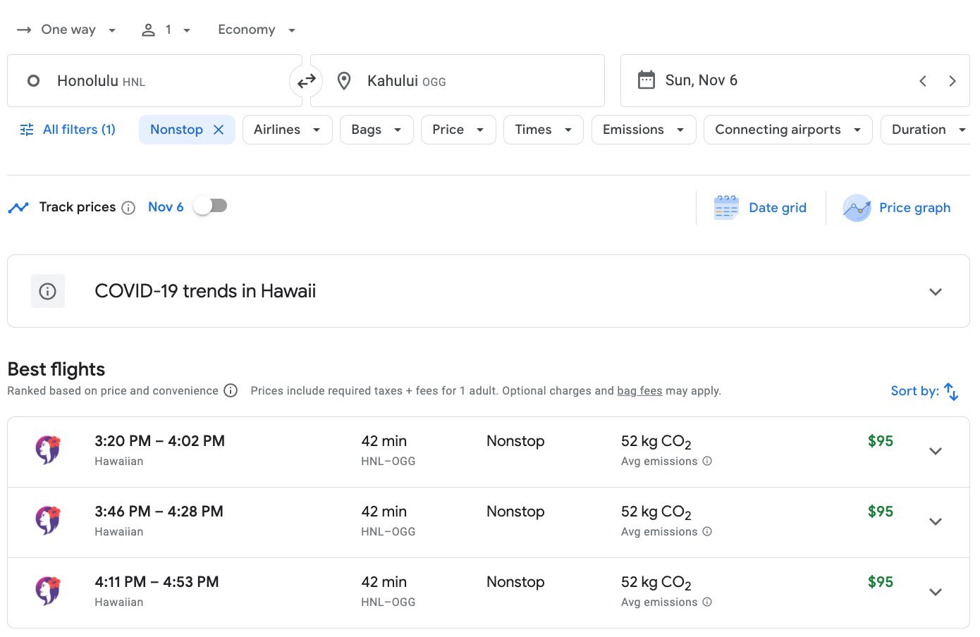 flight from honolulu to maui