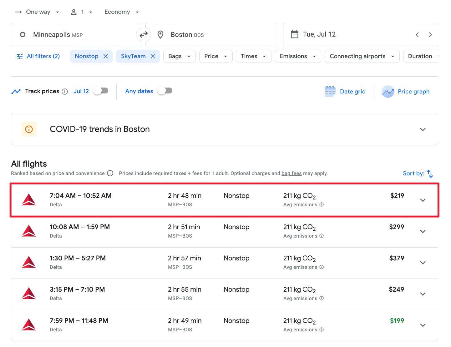 google flights schedule