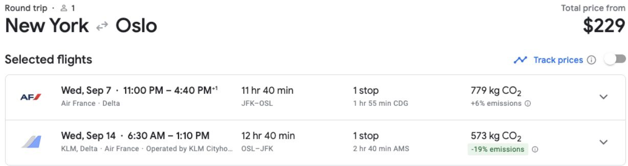 Oslo flight deal