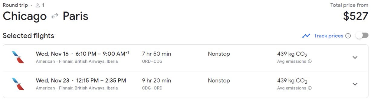 Cheap flights to Paris