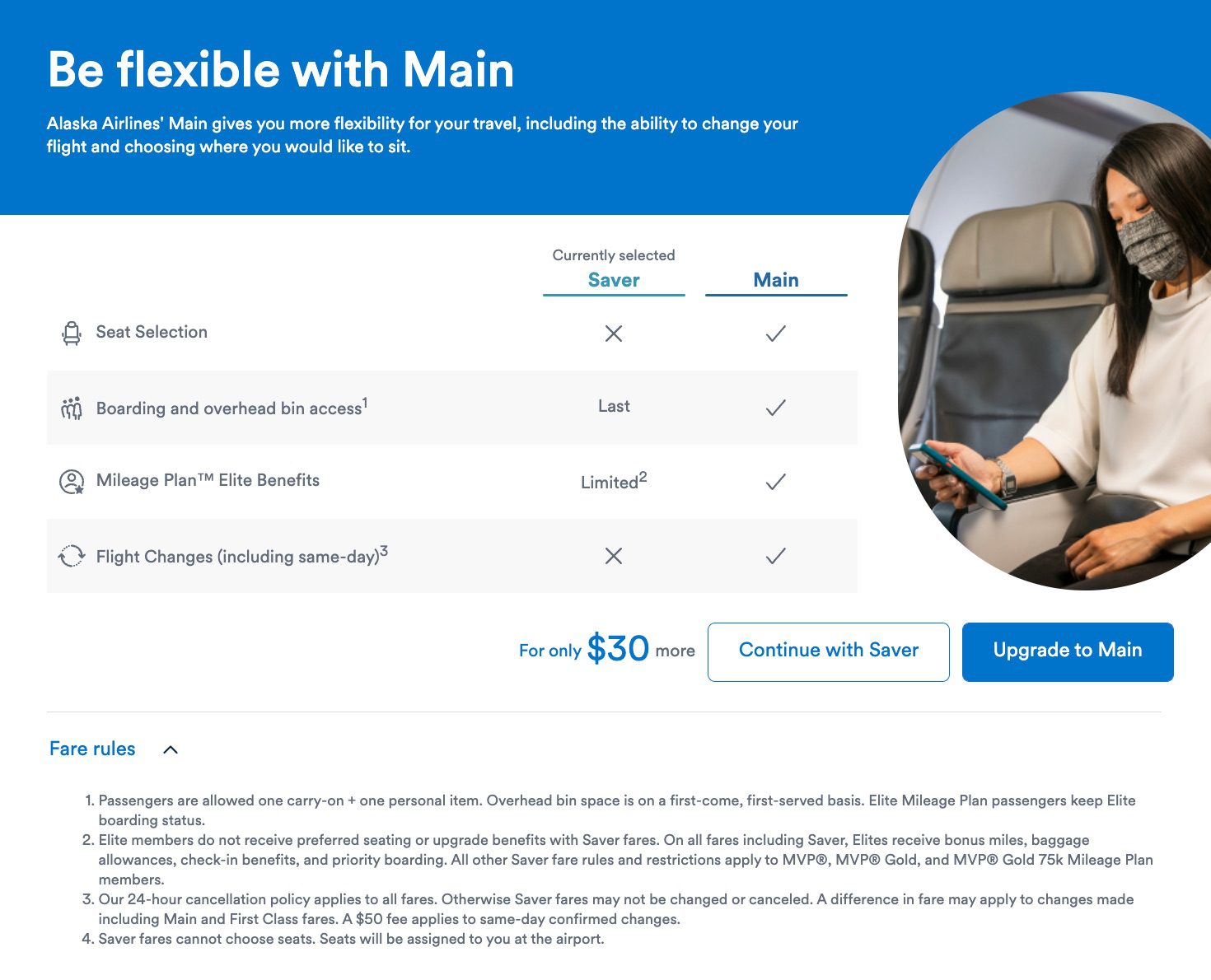 alaska basic economy restrictions