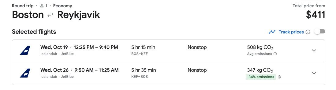 boston to iceland flight deal