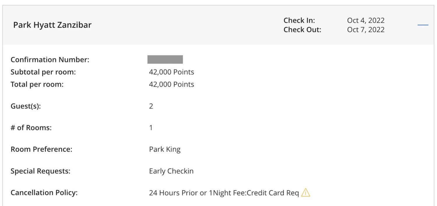 Park Hyatt Zanzibar booking