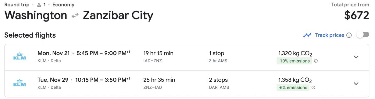 Cheap flights to Zanzibar