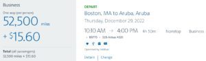 boston to aruba jetblue mint aa miles