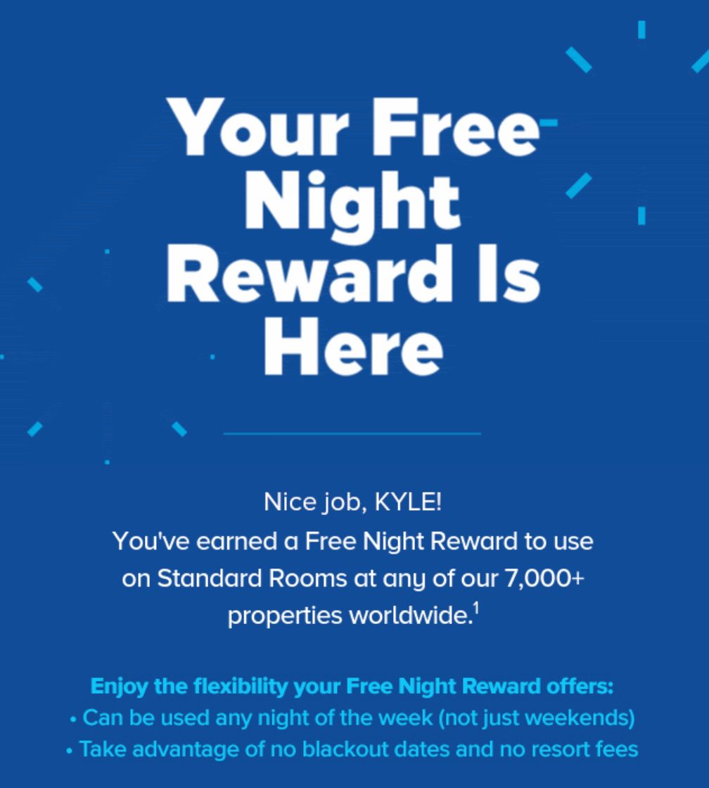 hilton aspire card free night certificate