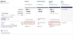 Los Angeles to Tokyo saver award availability