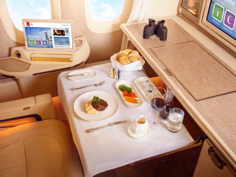 emirates first class meal