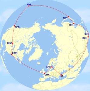 round the world from MSP