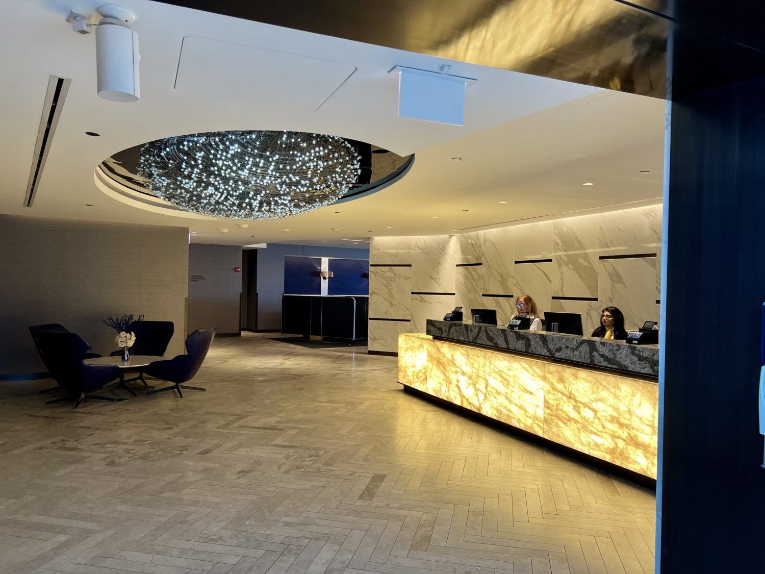 united polaris lounge chicago check-in desk