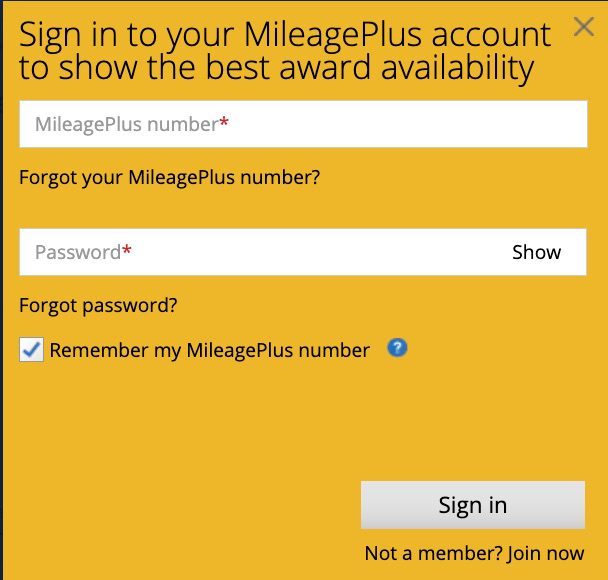 old united sign in prompt