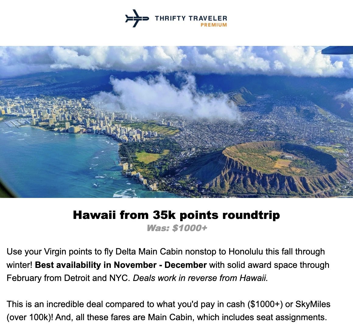 Hawaii Virgin flight deal