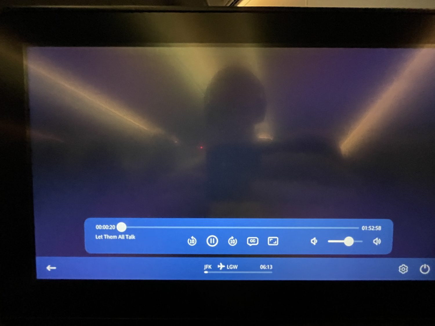 Norse Atlantic Premium entertainment screen. 