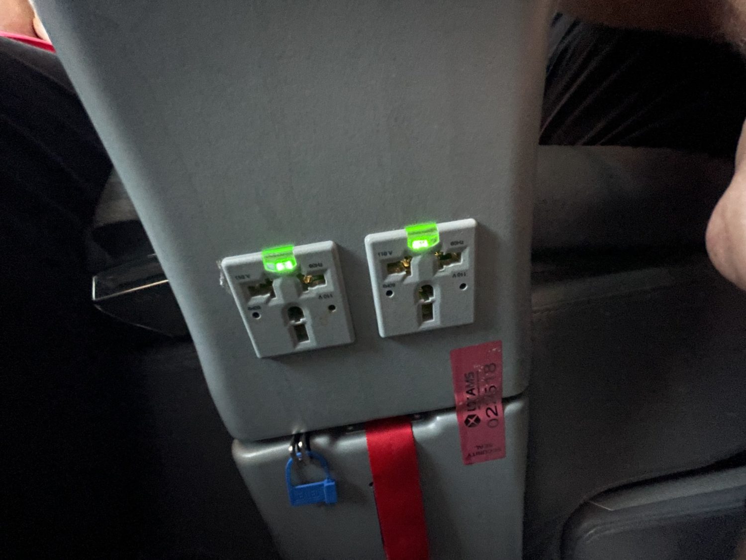 Power outlets onboard Norse Atlantic's 787 Dreamliner