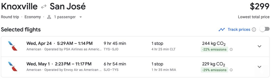 Costa Rica flight deal