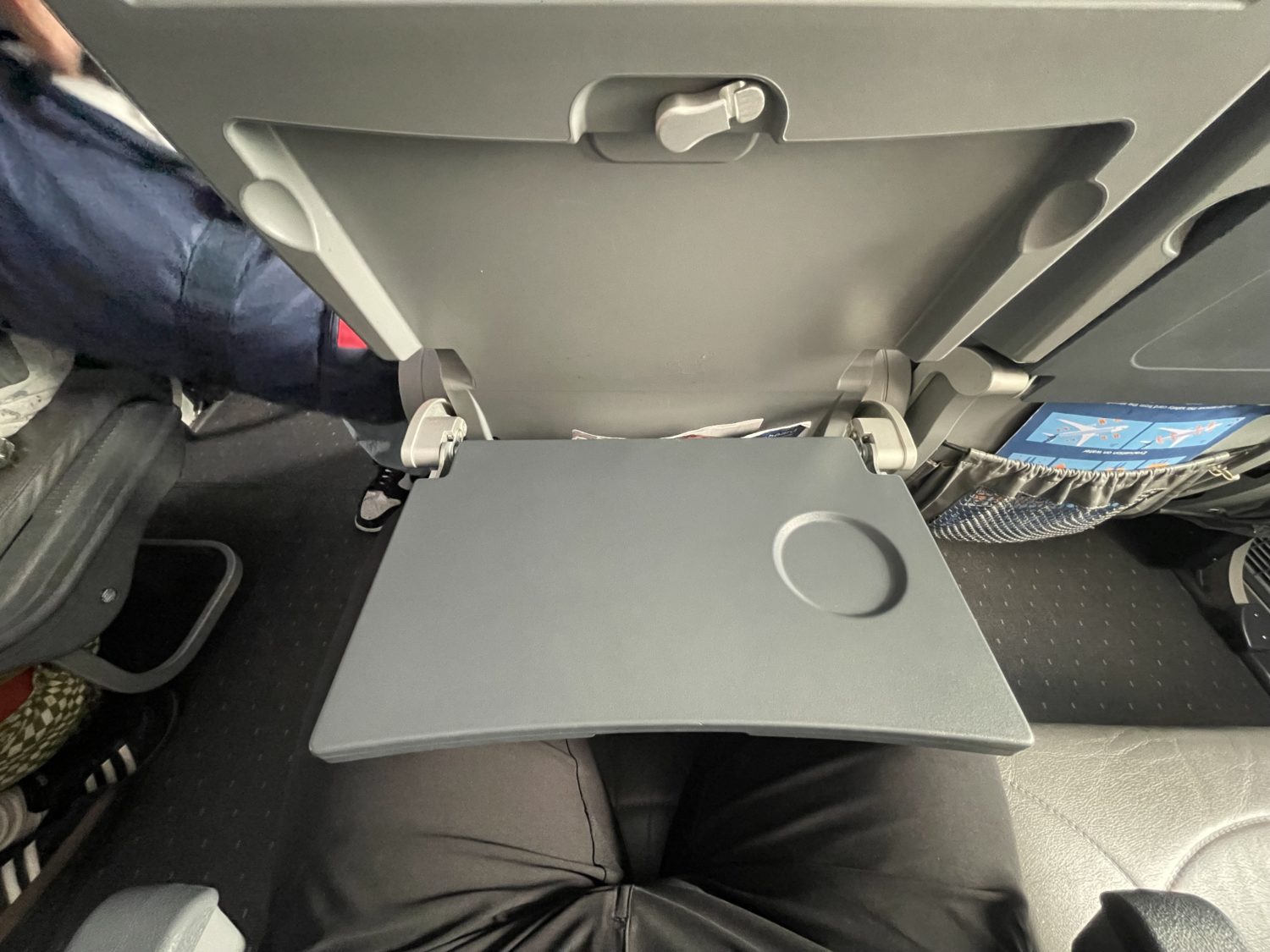 An airplane tray table