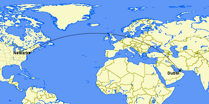 United Will Fly Nonstop to Dubai, Partner up with Emirates 1 newark to dubai flight map