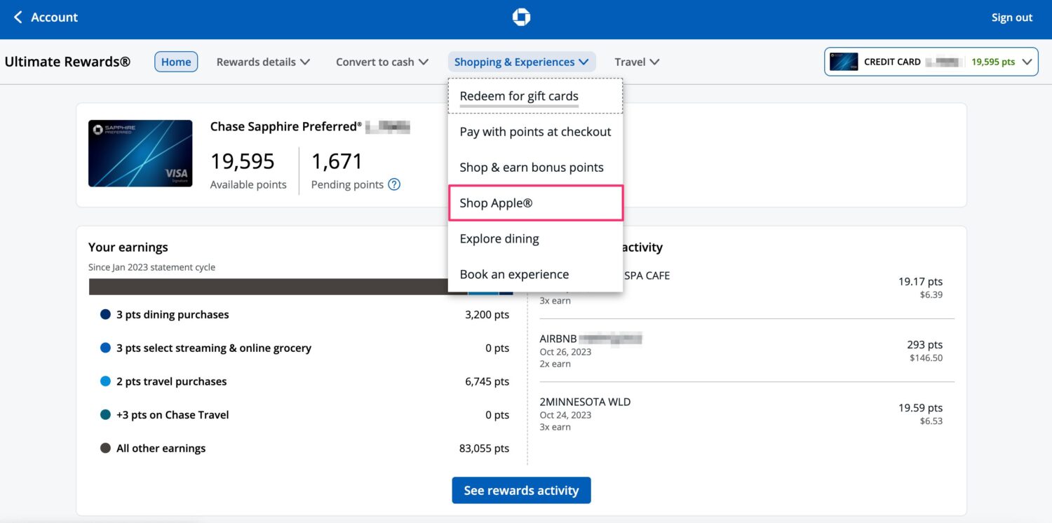 Chase Apple products portal