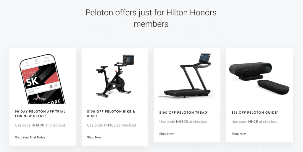 hilton honors peloton offers