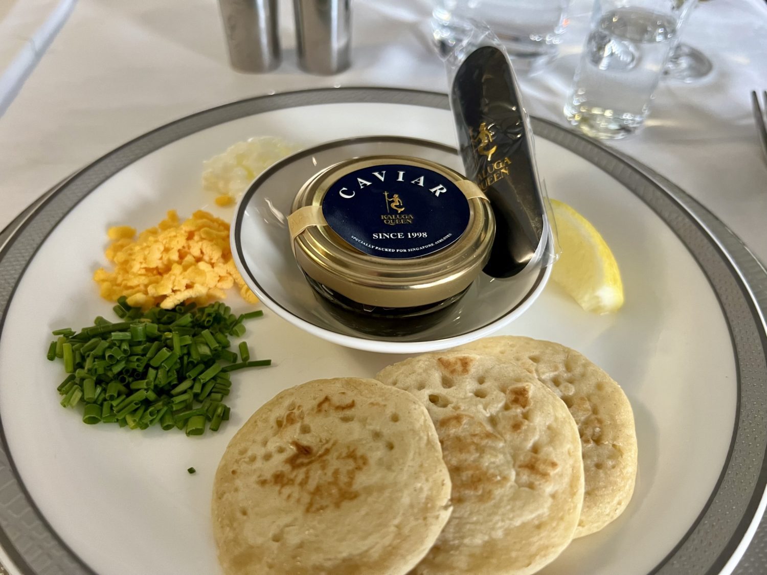 Singapore Airlines first class Caviar