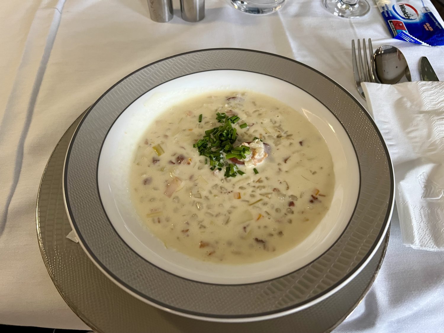 Singapore Airlines first class soup