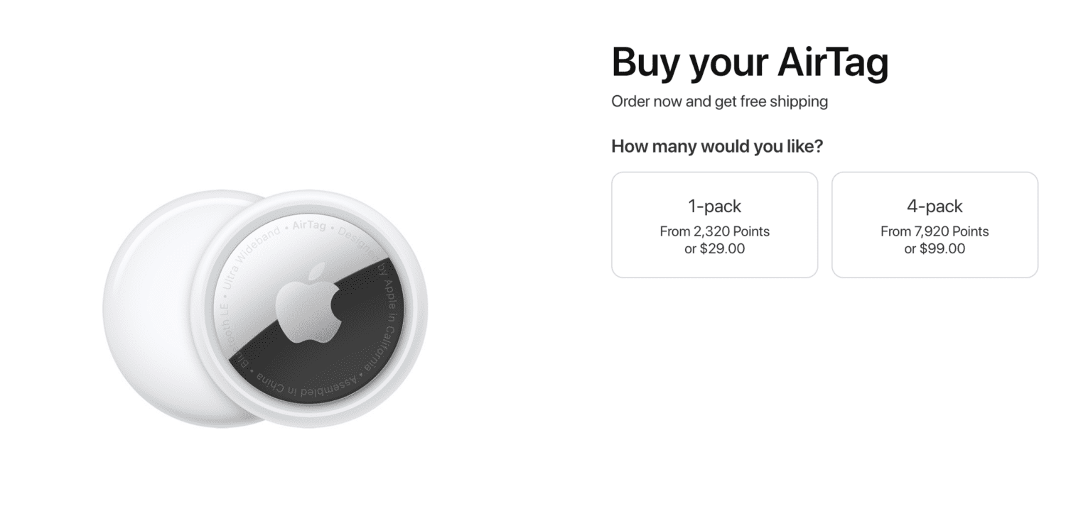 Using Chase Ultimate Rewards to buy Apple Air Tags