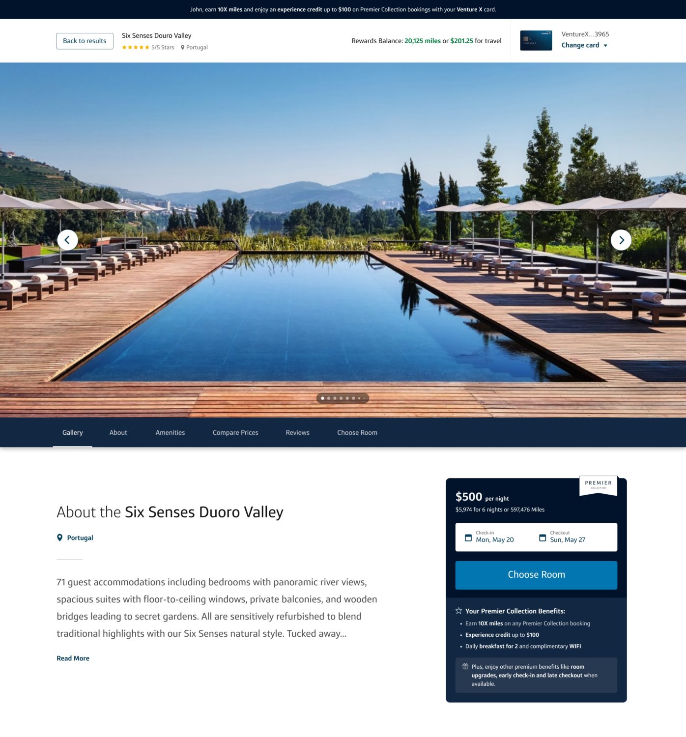 capital one premier collection six senses