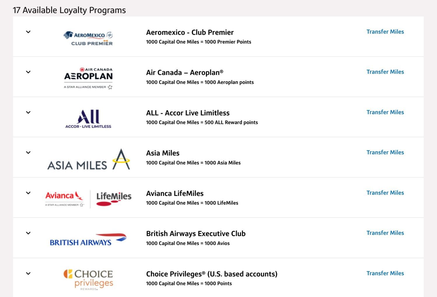 capital one transfer partners