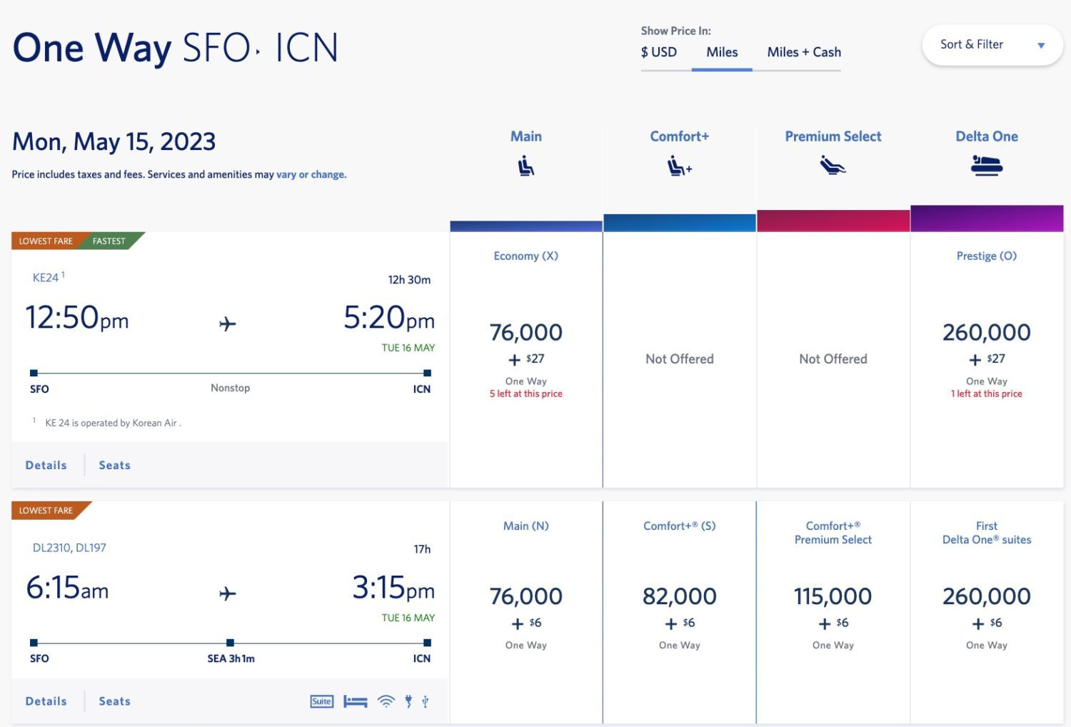 delta skymiles korea