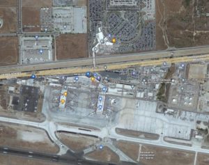 Tijuana Airport satellite image of border