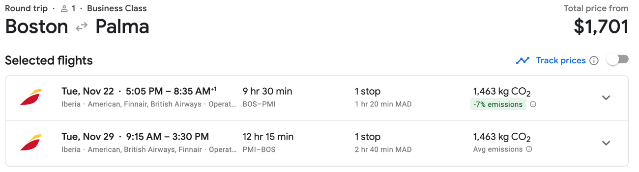 Now Live: Get All Our Cheap Fares & Points Deals with Thrifty Traveler Premium+ 9 bosotn to palma cheap business class