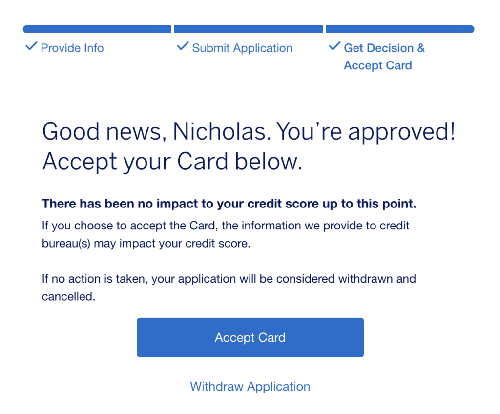 amex apply with confidence approval